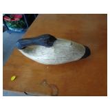 CARVED WOOD DUCK FIGURE CARVED WOOD DUCK FIGURE