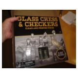 GLASS CHESS / CHECKER SET GLASS CHESS / CHECKER SET