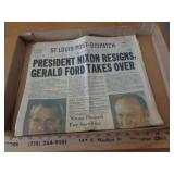 NIXON RESIGNS 1974 NEWSPAPER NIXON RESIGNS 1974 NEWSPAPER