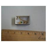 TIIGER EYE / JADE TIE TACK TIIGER EYE / JADE TIE TACK