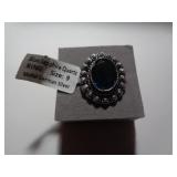BLUE SAPPHIRE SZ 9 RING / TAG SAYS GERMAN SILVER BLUE SAPPHIRE SZ 9 RING / TAG SAYS GERMAN SILVER