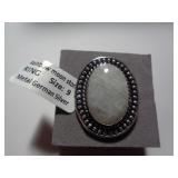 RAINBOW MOONSTONE RING SZ 9 / TAG GERMAN SILVER RAINBOW MOONSTONE RING SZ 9 / TAG GERMAN SILVER