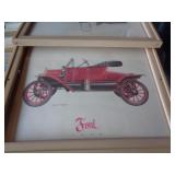 LOT OF 3 VINTAGE CAR PRINTS / SD
