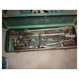 METAL TOOL BOX W SOCKETS / RATCHET / SP