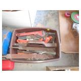 LOT OF PIPE WRENCHES & FILES / SP