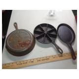 3 - CAST IRON SKILLETS