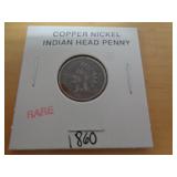 1860 COPPER NICKEL INDIAN HEAD CENT