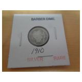 1910 BARBER DIME