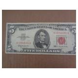 1963 RED SEAL $5 BILL