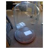 HUGE GLASS DOME DISPLAY 25"T X 15" X 15" ANTIQUE