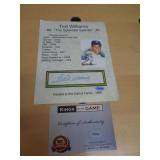 8X10 W CERT - WILLIAMS PLAY RECORD