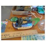 CARVED WOOD DUCK & MINI DUCK / FR