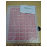 1945 SHEET OF 50 TWO CENT ROOSEVELT STAMPS 1945 SHEET OF 50 TWO CENT ROOSEVELT STAMPS
