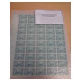 1945 SHEET OF 50 ONE CENT ROOSEVELT STAMPS 1945 SHEET OF 50 ONE CENT ROOSEVELT STAMPS