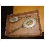 VINTAGE VANITY MIRROR & BRUSH VINTAGE VANITY MIRROR & BRUSH