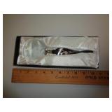 LARGE MURANO GLASS MAGNIFIER / BLACK & SILVER LARGE MURANO GLASS MAGNIFIER / BLACK & SILVER