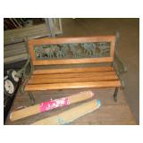 SMALL BUT HEAVY CAST IRON AND WOOD BENCH SMALL BUT HEAVY CAST IRON AND WOOD BENCH