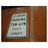 METAL 2 HR PARKING SIGN / UT METAL 2 HR PARKING SIGN / UT