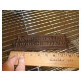 CAST IRON SIGN / 'NOTHING HAPPENED' CAST IRON SIGN / 'NOTHING HAPPENED'