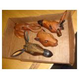 WOOD CARVED ANIMAL FIGURES WOOD CARVED ANIMAL FIGURES