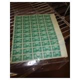 1945 50 COUNT SHEET OF US ONE CENT STAMPS 1945 50 COUNT SHEET OF US ONE CENT STAMPS