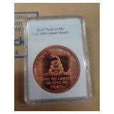 1 OZ COPPER ROUND - DONT TREAD ON ME 1 OZ COPPER ROUND - DONT TREAD ON ME