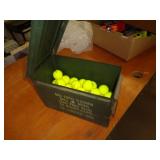 METAL AMMO BOX FULL OF GOLF BALLS METAL AMMO BOX FULL OF GOLF BALLS