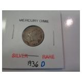 1936D SILVER MERCURY DIME 1936D SILVER MERCURY DIME