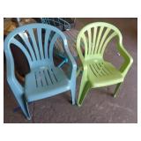 2 - PLASTIC PATIO CHAIRS / RW