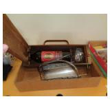 SILVERPLATE WINE BOTTLE HOLDER & WOOD BOX