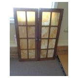 2 - CABINET DOORS W SLAG GLASS PANELS 44' X 17'