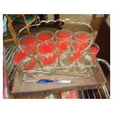 VINTAGE JUICE GLASSES & HOLDER