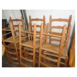 LOT OF 6 LADDER BACK CHAIRS / VERY NICE