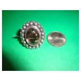 GERMAN SILVER RING - SMOKY - SZ 6