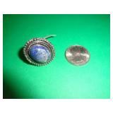 GERMAN SILVER RING - LAPIS - SZ 9