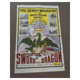 1960 MOVIE POSTER - SWORD AND THE DRAGON - 27X40