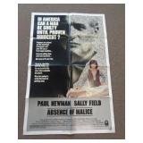 1981 MOVIE POSTER - ABSENCE OF MALICE - 27X40