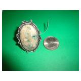 GERMAN SILVER RING - TURQUOISE - SZ 9