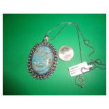 GERMAN SILVER NECKLACE -  TURQUOISE