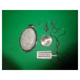 GERMAN SILVER NECKLACE - RAINBOW MOONSTONE