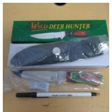 WILD DEER HUNTER KNIFE W SHEATH