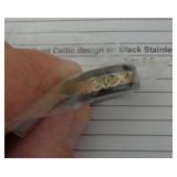 CELTIC DESIGN RING/STAINLESS OR TITANIUM / SZ 9.5