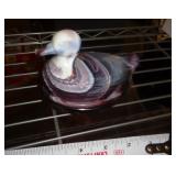 1850'S PURPLE SLAG GLASS DUCK ON NEST / IMPERIAL