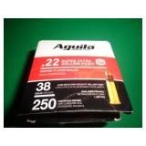 BOX OF 250 ROUNDS AGUILA .22 CAL HOLLOWPOINTS