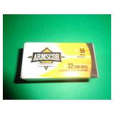 BOX OF 50 ROUNDS ARMSOR .22 CAL LR