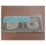 1953 BLUE SEAL $1 SILVER CERTIFICATE