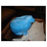 SLAG GLASS RABBIT ON NEST