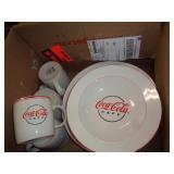 GIBSON COCA COLA SET 4 PLATES 4 BOWLS 4 MUGS