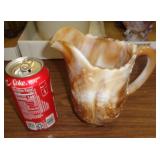 SLAG GLASS PITCHER / WINDMILL
