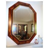 EXOTIC WOOD BEVELED GLASS MIRROR